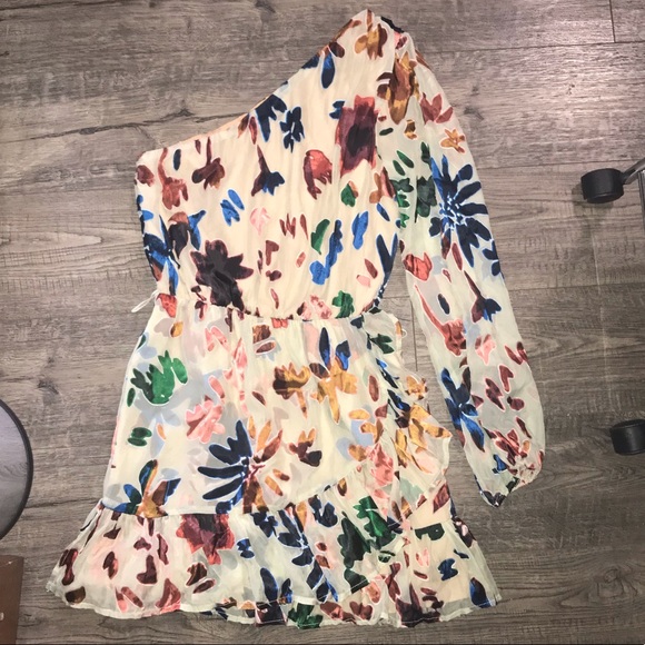 TulaRosa Ina Dress One Shoulder Burn Out - Picture 2 of 8